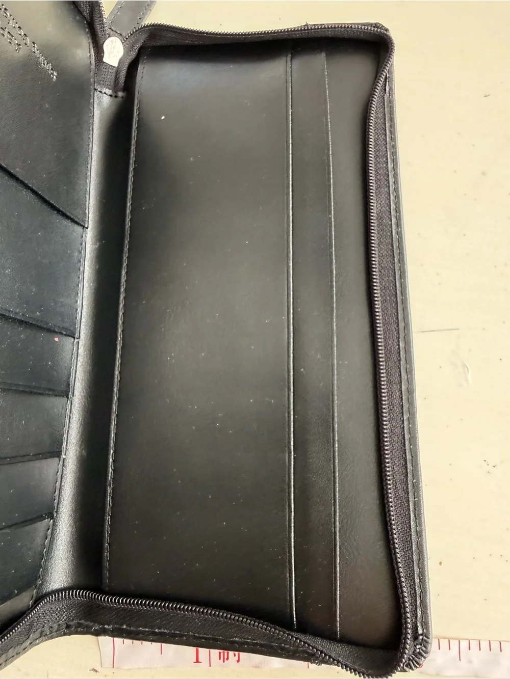 Leather Travel Wallet Organizer - Black